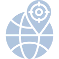 World map and location marker icon