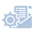 Configuration settings icon with document.